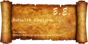 Behalik Evelina névjegykártya